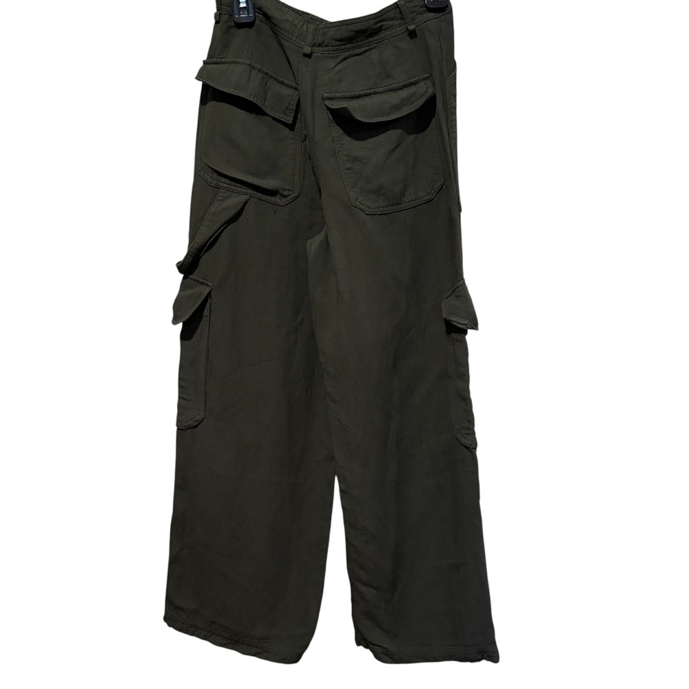 Zara Women's Cargo wide legs- Dark Green pants size XS - Picture 2 of 10